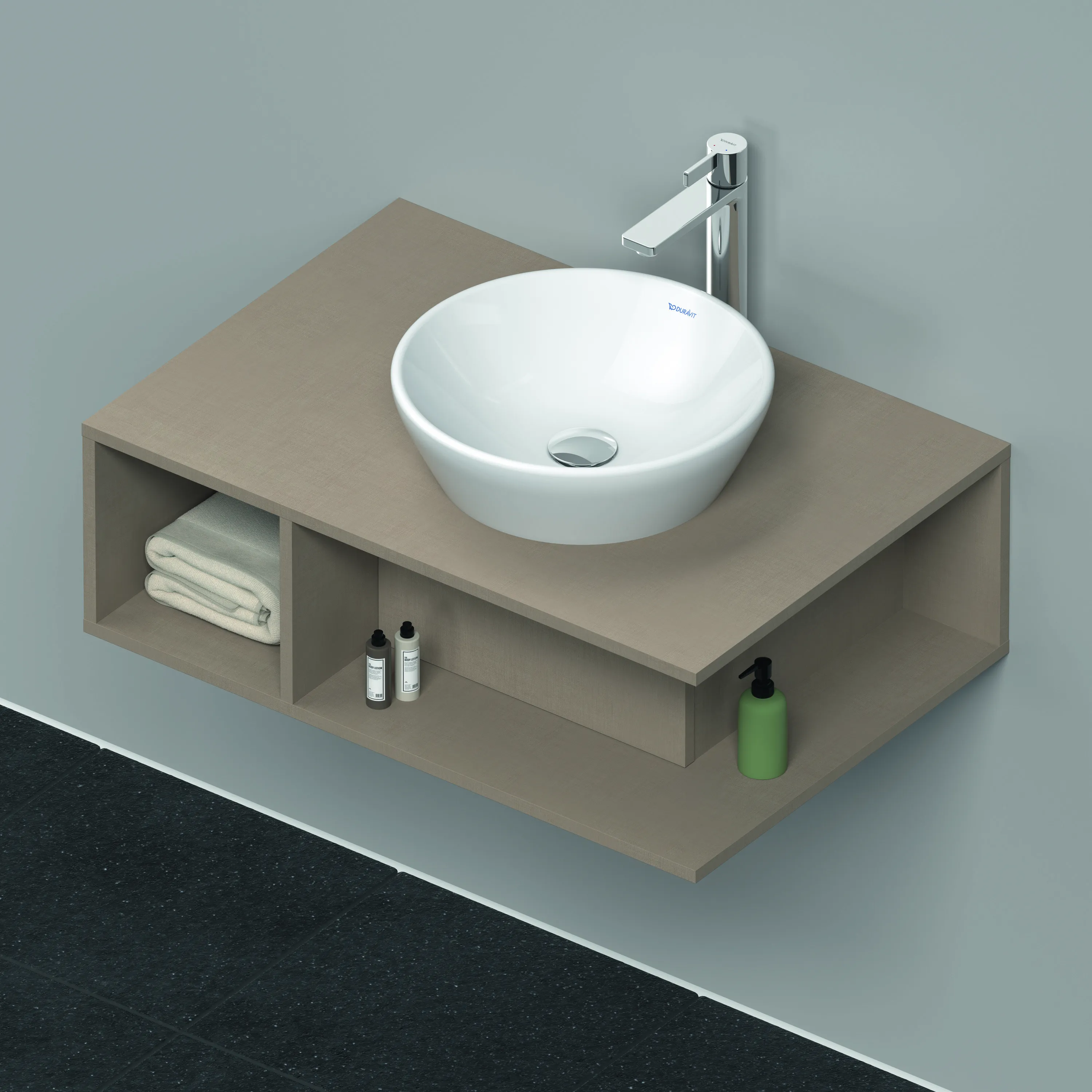 Duravit Waschtischunterschrank wandhängend „D-Neo“ 80 × 26 × 55 cm Leinen