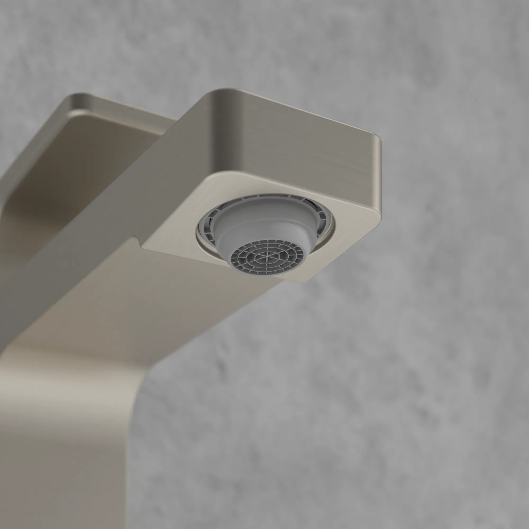 Einhand-Waschtischarmatur „Architectura Square“ 16,5 cm Ausladung 130 mm in Brushed Nickel Matt Einhand-Waschtischarmatur „Architectura Square“ 16,5 cm Ausladung 130 mm in Brushed Nickel Matt
