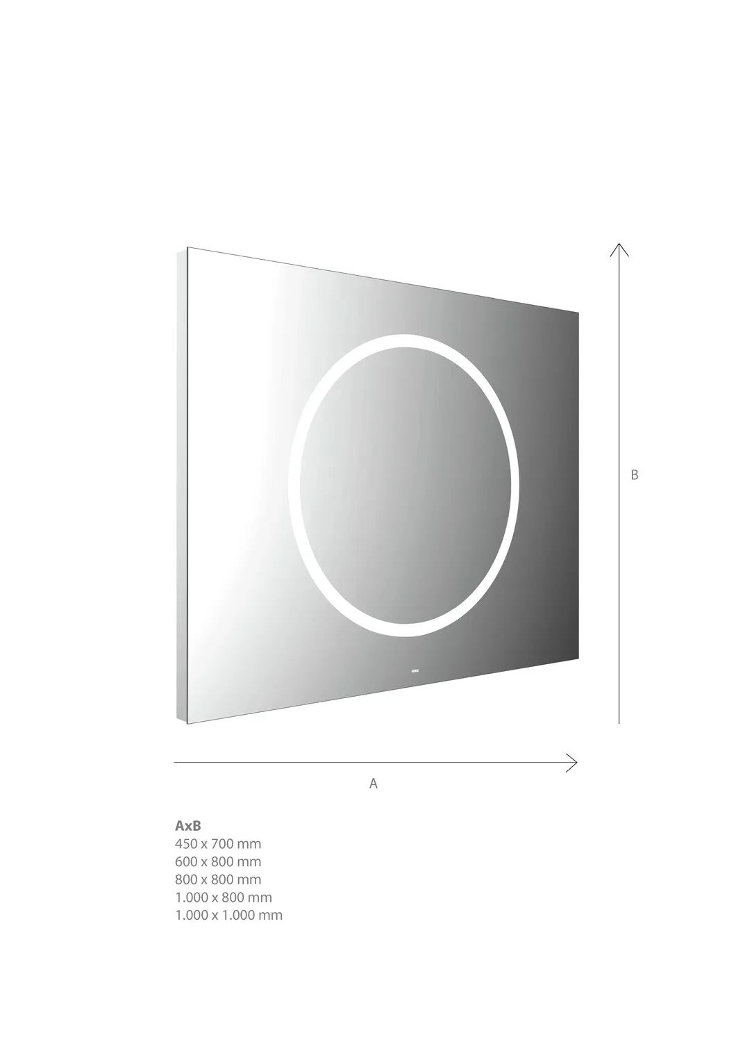 emco Lichtspiegel mit Sensorschalter „MI 240“ 100 × 100 cm