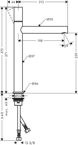 Waschtischmischer 260 Axor Uno Zerogriff ohne Ablaufgarnitur chrom