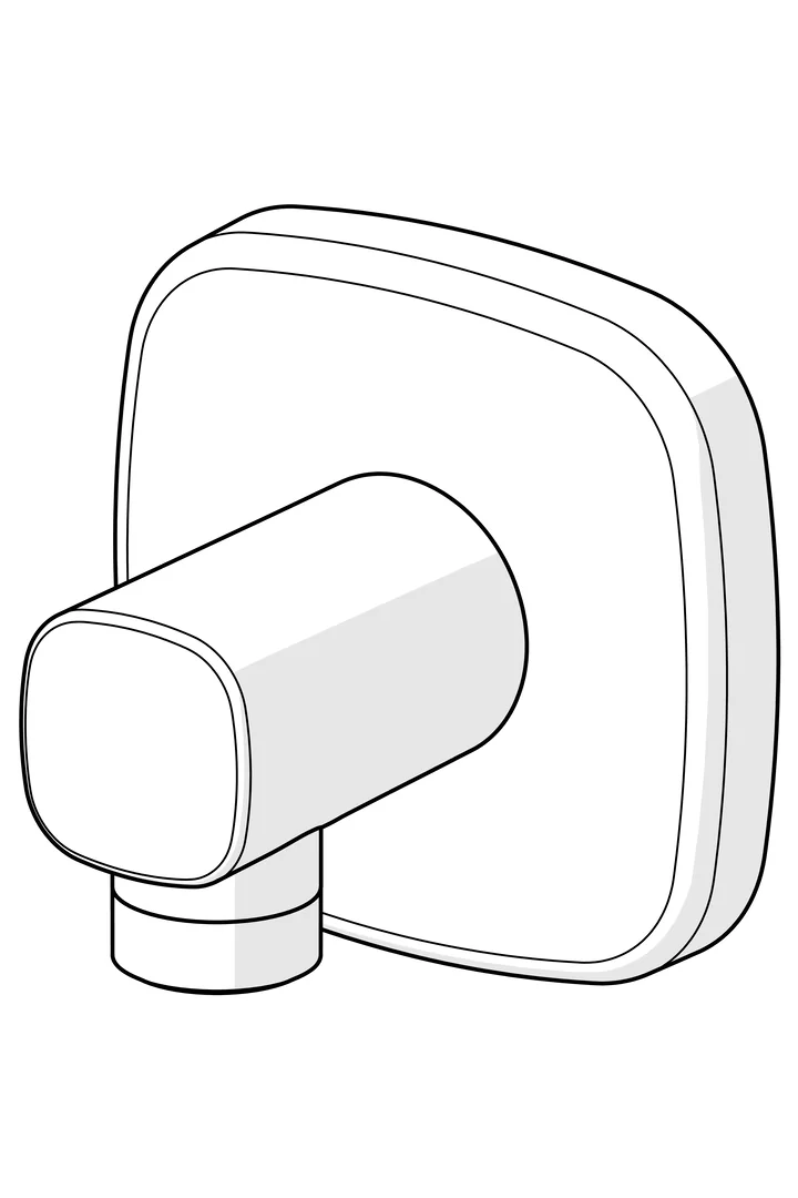 HansaLIVING Wandanschlussbogen Hansajet soft edge 5118 Rosette soft edge G1⁄2 DN15 Chrom