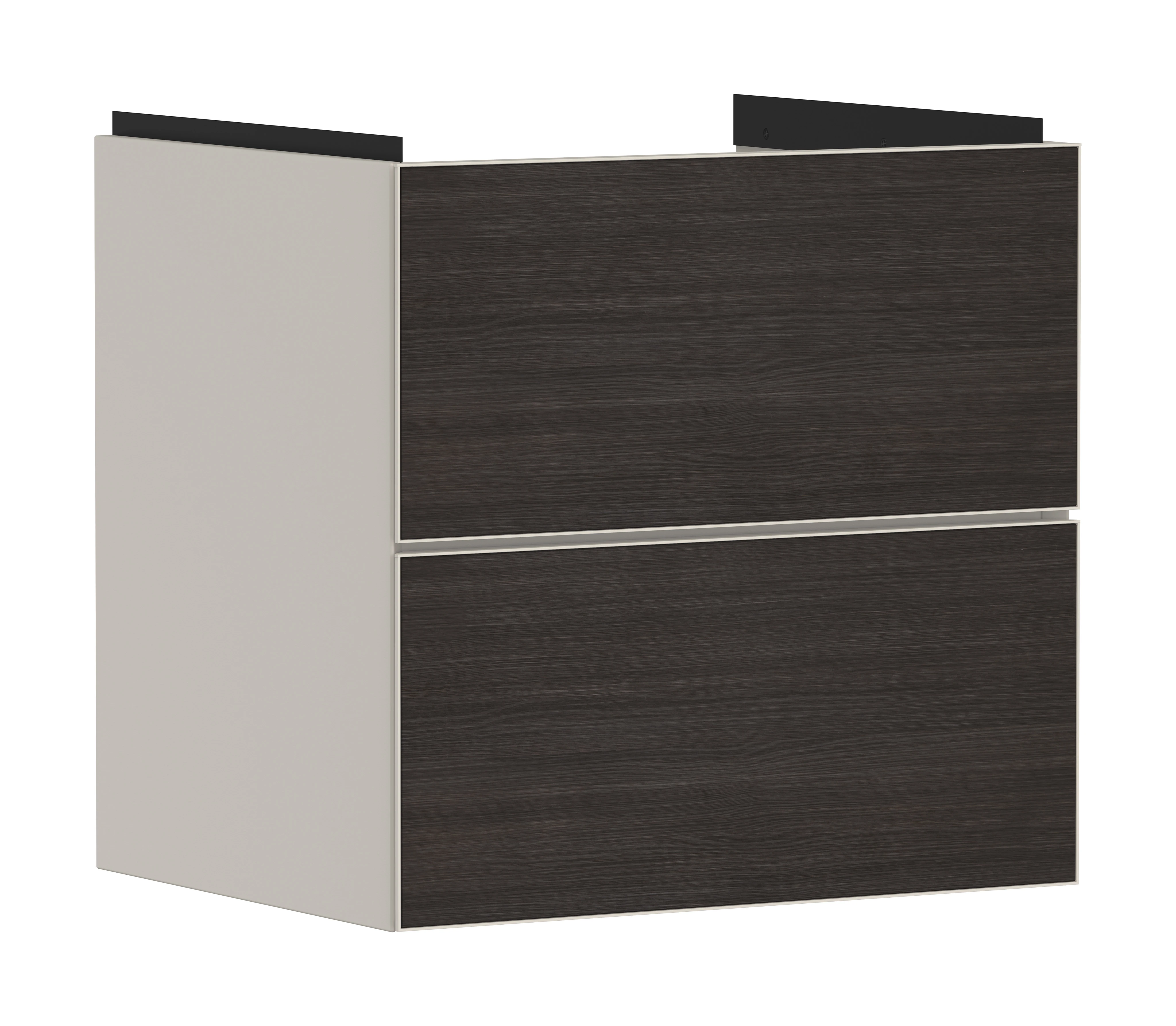 Xevolos E Waschtischunterschrank Sandbeige Matt 580/475 mit 2 Schubkästen für Waschtisch Bronze Struktur