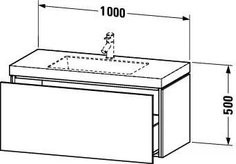 Duravit Möbelset c-shaped Set wandhängend wandhängend „L-Cube“ 100 × 50 × 48 cm Weiß Hochglanz
