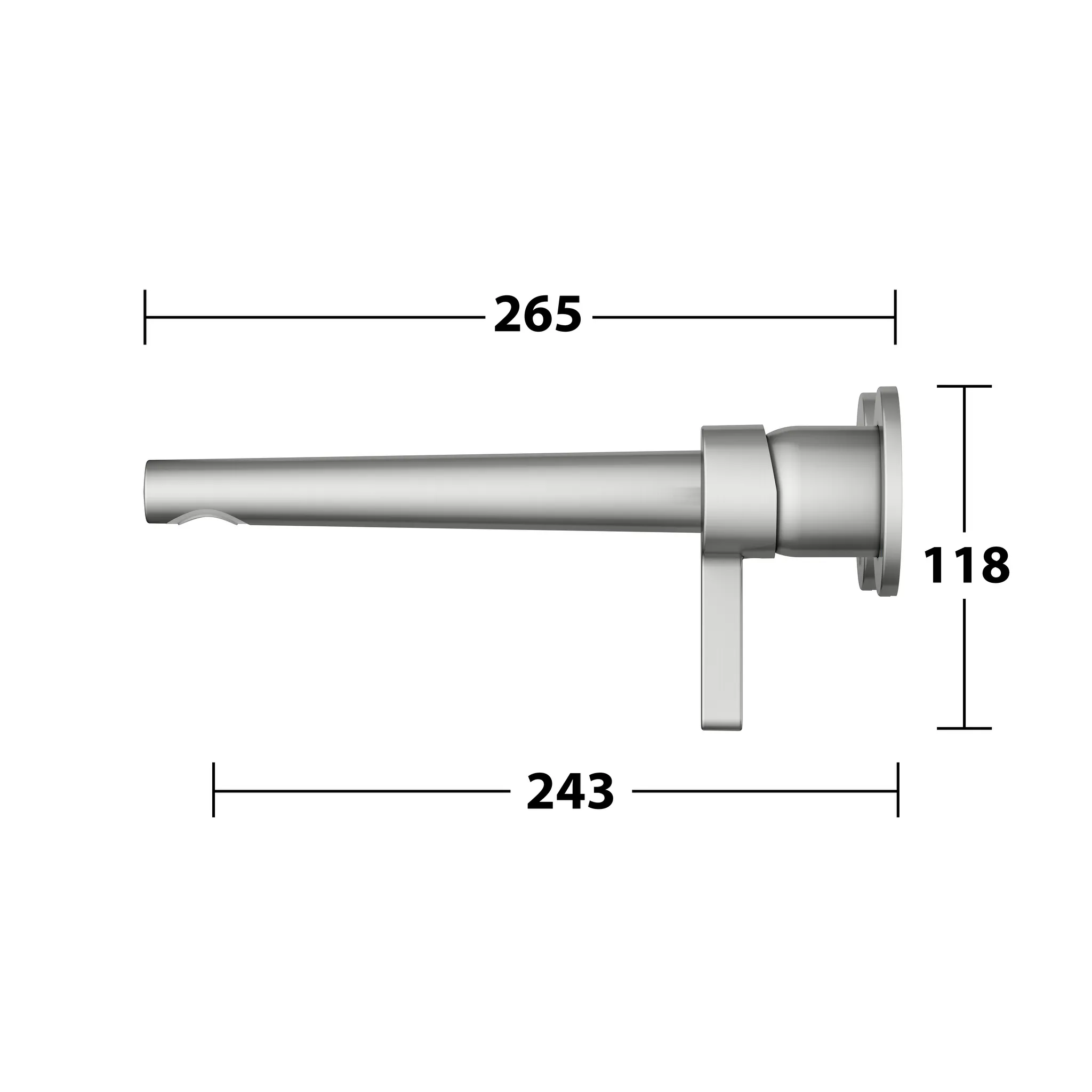 KEUCO EDITION 400 Einhebel-Waschtischmischer Unterputz 2 Loch Wandmontage Ausladung 243 mm Edelstahl-finish