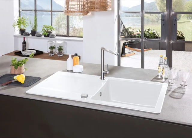 Villeroy & Boch Siluet 50 Einbauspüle 900x510mm Exc-Garn. IB reversibel aus TitanCeram Ivory cplus