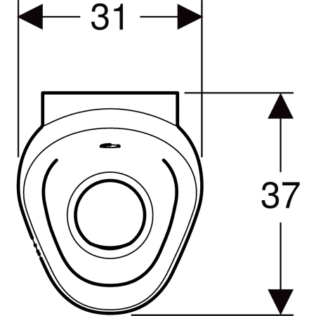 Urinal „Preda“, Zulauf von oben, ohne Zielobjekt 