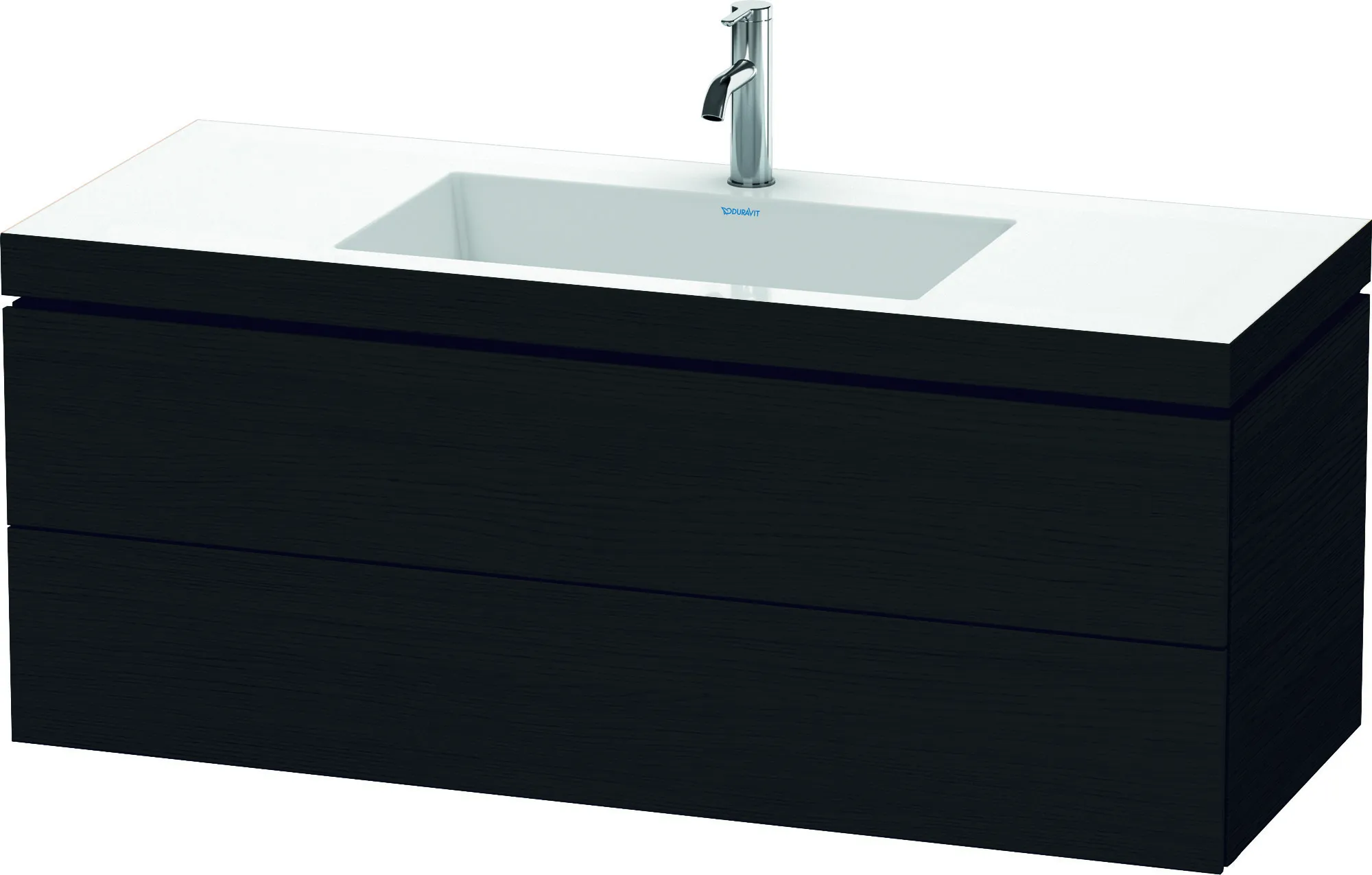 Duravit Möbelset c-shaped Set wandhängend wandhängend „L-Cube“ 120 × 50 × 48 cm Eiche Schwarz
