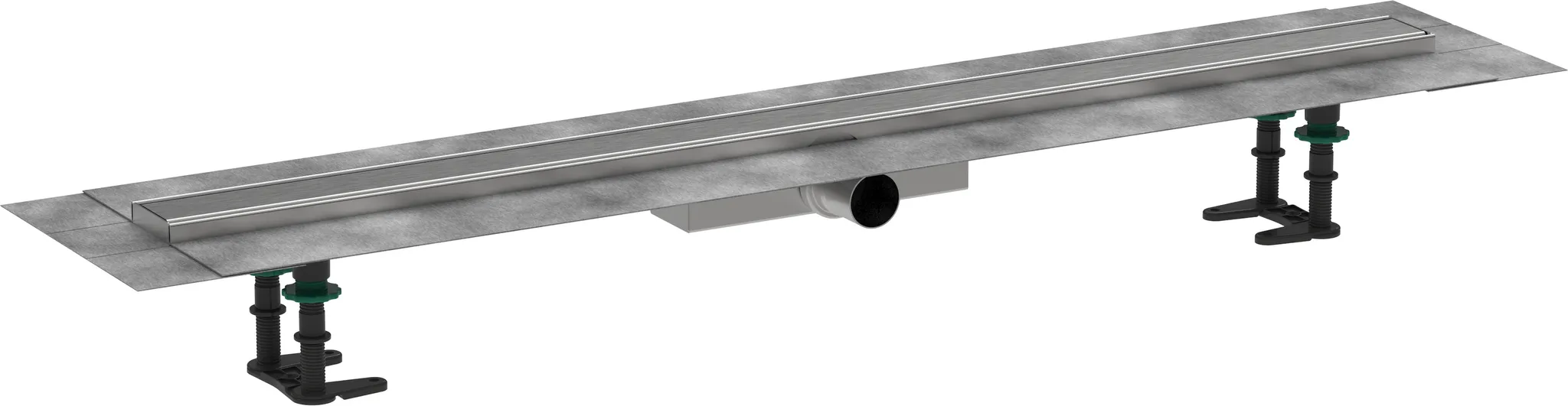 RainDrain Compact Komplettset Duschrinne 1000 für flache Installation Edelstahl gebürstet