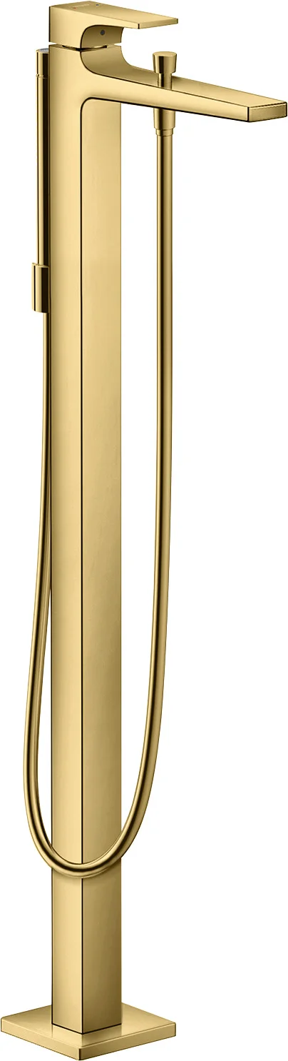 Hansgrohe Metropol Einhebel-Wannenmischer bodenstehend, Polished Gold Optic, Ausladung 235 mm