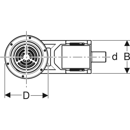 Duschbodenablauf für Bodenbeläge aus Vinyl (PVC), für Estrichhöhe am Einlauf 94–114 mm: d=40mm