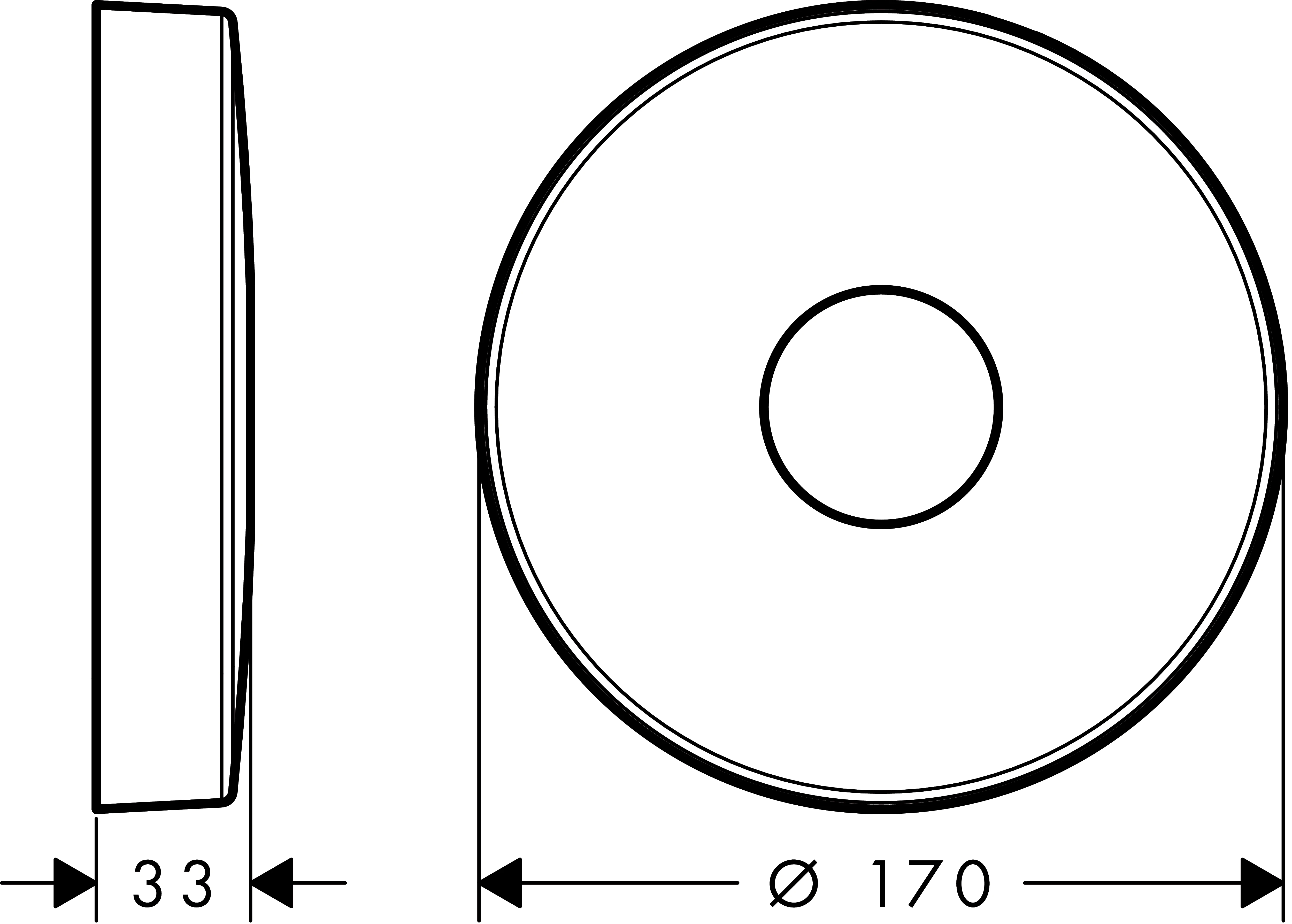 Verlängerungsrosette Axor rund 1-Loch chrom