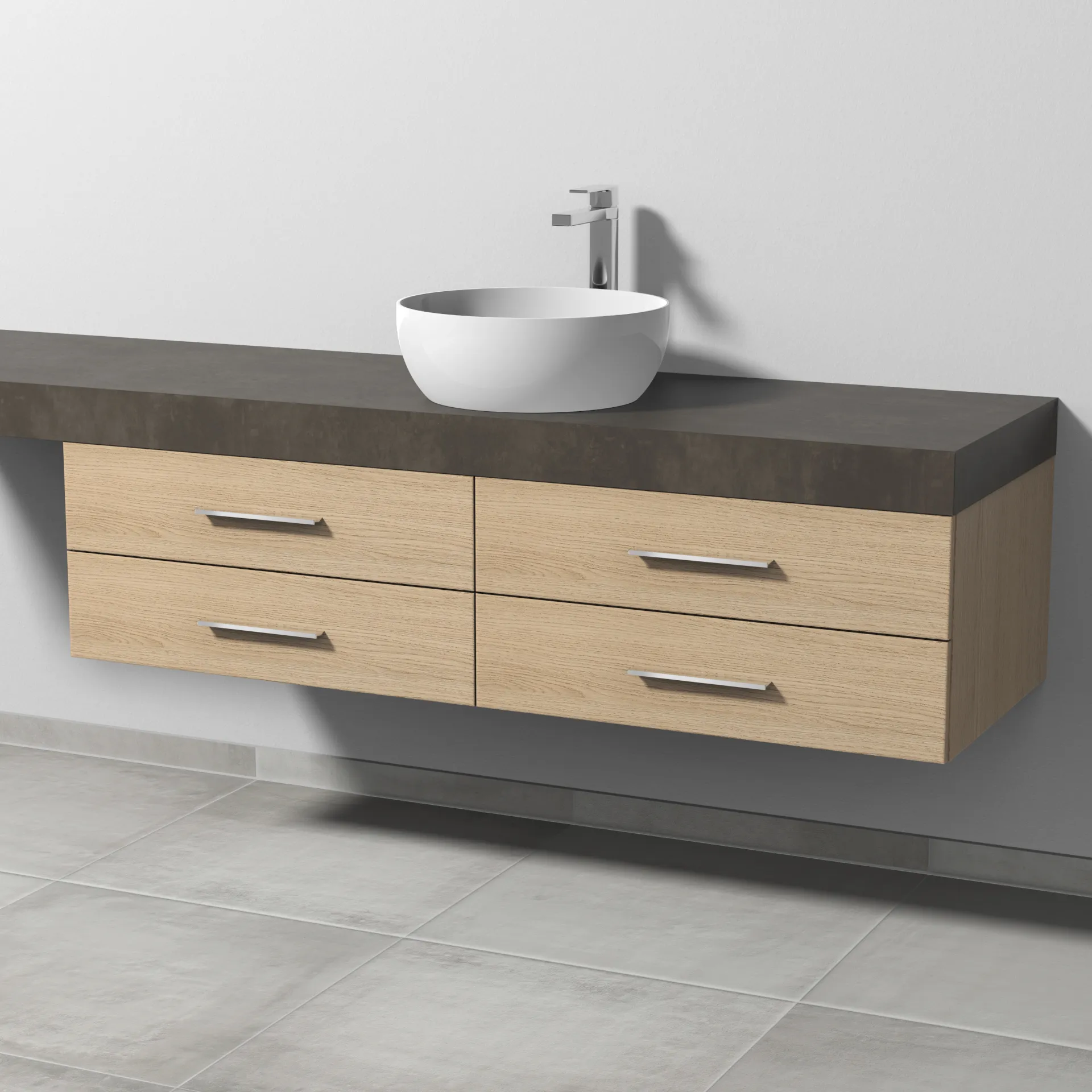 Sanipa Waschtischunterschrank „2morrow“ 1400 × 340 × 520 mm in Eiche Nordic