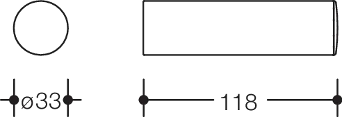 HEWI Reservetoilettenpapierhalter „Serie 477“ 3,3 × 11,5 × 3,3 cm HEWI Reservetoilettenpapierhalter „Serie 477“ 3,3 × 11,5 × 3,3 cm