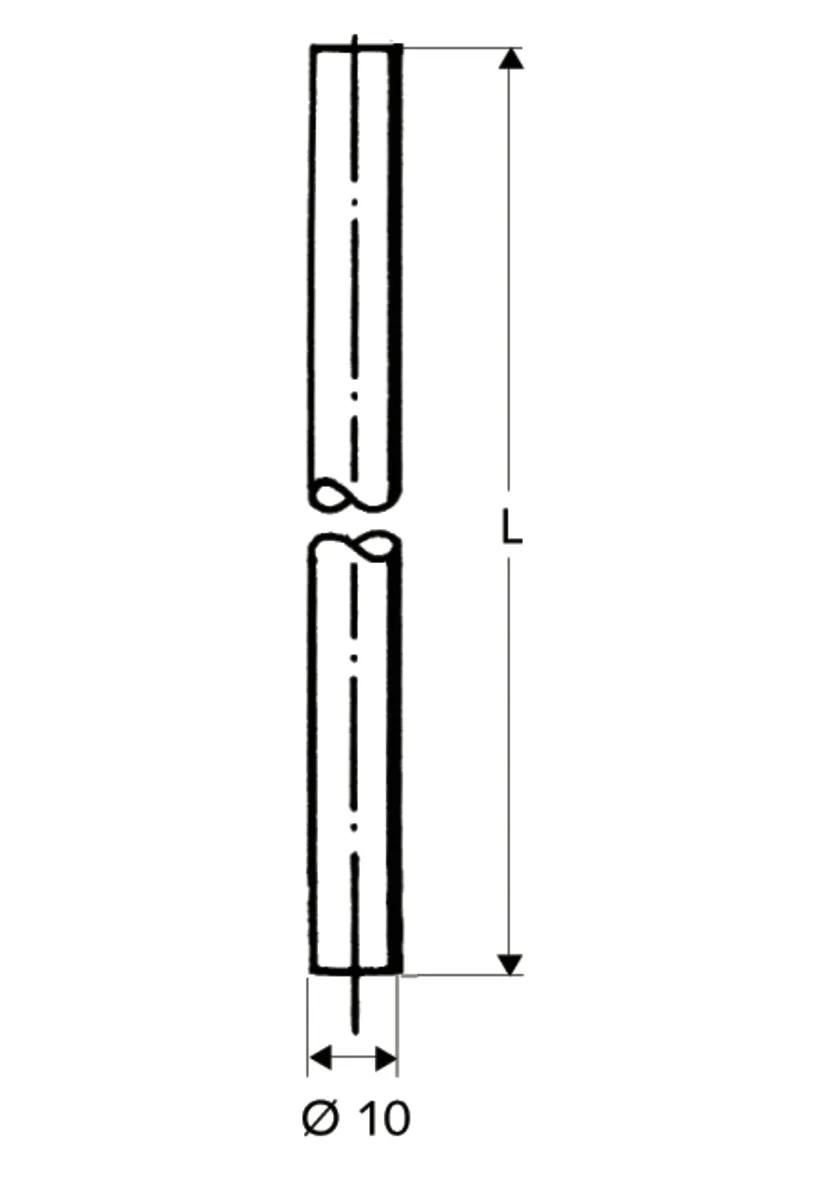 Kupferrohr Ø 10 mm, Beiderseits glatt, 300 mm, chrom