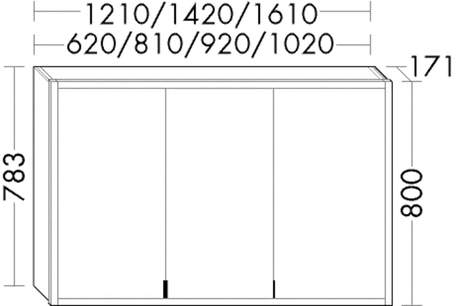 Spiegelschrank RL20 von burgbad - beidseitig verspiegelt, LED-Beleuchtung mit Lichttemperatursteuerung und Dimmfunktion, USB-C-Ports, Rauchglas-Einlegeböden, Anthrazitgrau, 171 mm tief x 620 mm breit x 800 mm hoch