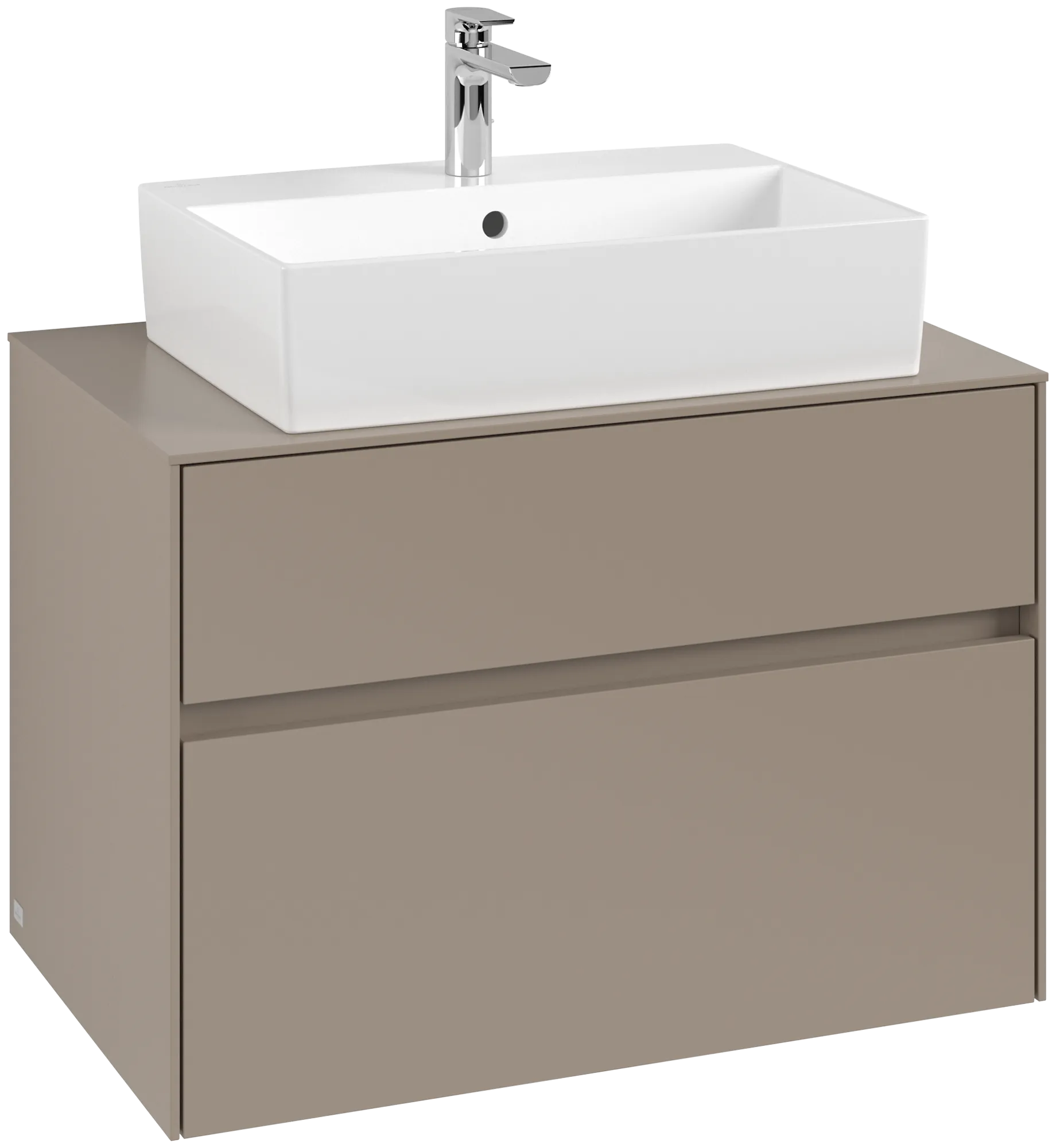 Villeroy & Boch Waschtischunterschrank „Collaro“ 800 × 548 × 500 mm Taupe, ohne Beleuchtung, für Becken mittig