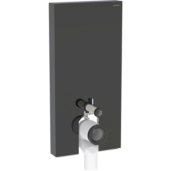 Monolith Sanitärmodul für Stand-WC, 101 cm, Frontverkleidung aus Glas: Glas schwarz, Aluminium schwarzchrom Monolith Sanitärmodul für Stand-WC, 101 cm, Frontverkleidung aus Glas: Glas schwarz, Aluminium schwarzchrom