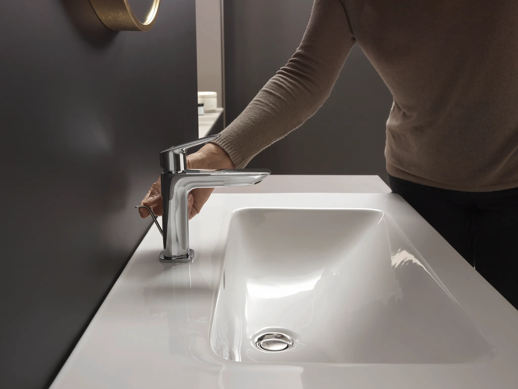 Hansgrohe Logis Einhebel-Waschtischmischer 110 Fine mit Zugstangen-Ablaufgarnitur, Chrom