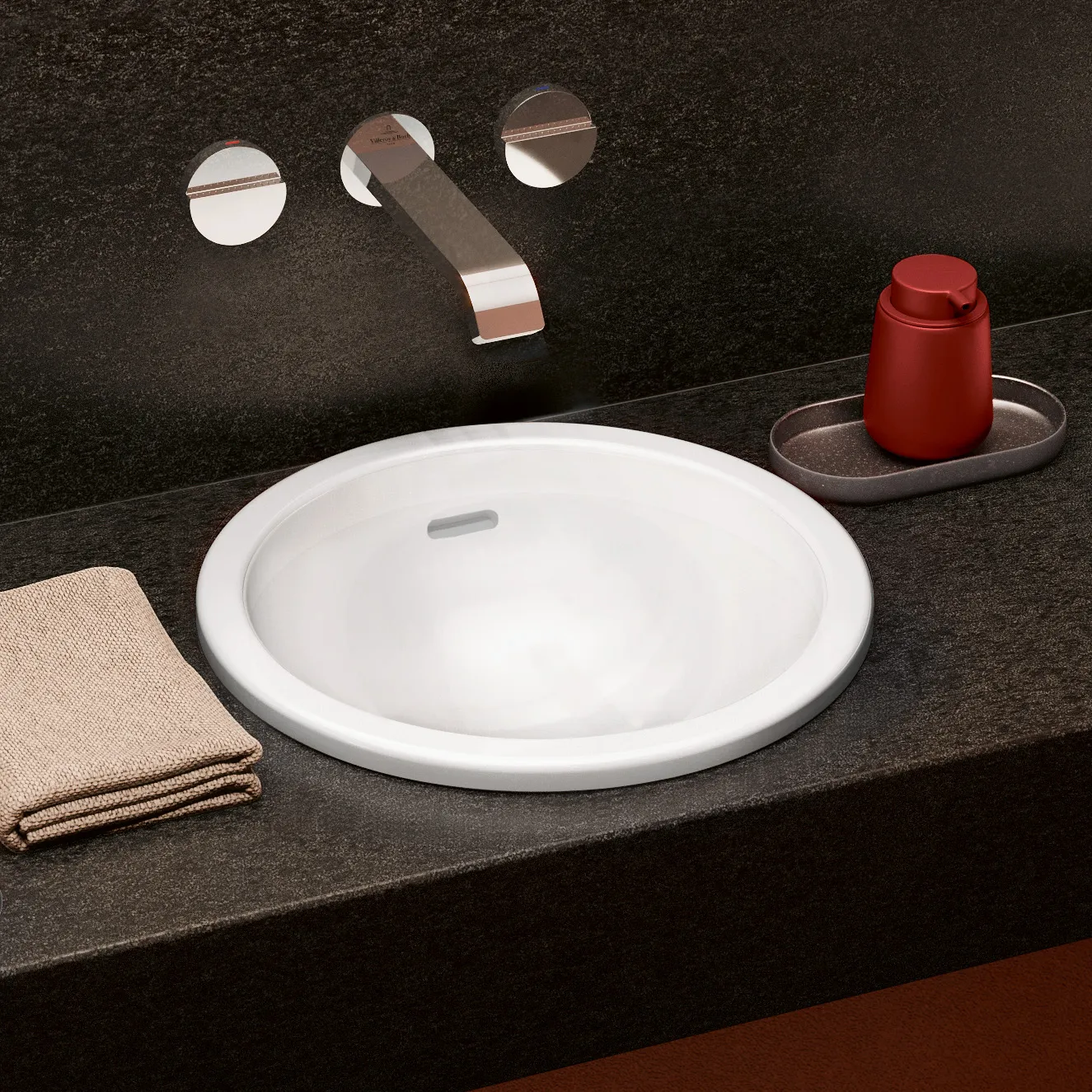 Villeroy & Boch Einbauwaschtisch aus TitanCeram „Loop & Friends“ ⌀ 450 mm, ohne Hahnlochbohrung