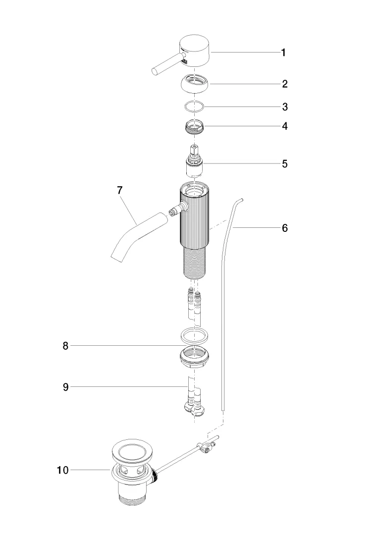 Dornbracht META Waschtisch-Einhandbatterie mit Ablaufgarnitur - Chrom Dornbracht META Waschtisch-Einhandbatterie mit Ablaufgarnitur - Chrom