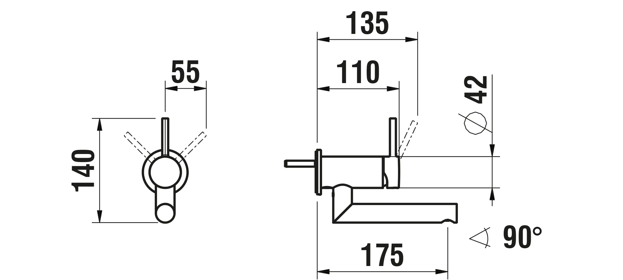 Einhebel-Waschtischmischer Unterputz TWINPLUS für SIMIBOX 1-Point Schwenkauslauf Ausladung 175 mm chrom Einhebel-Waschtischmischer Unterputz TWINPLUS für SIMIBOX 1-Point Schwenkauslauf Ausladung 175 mm chrom