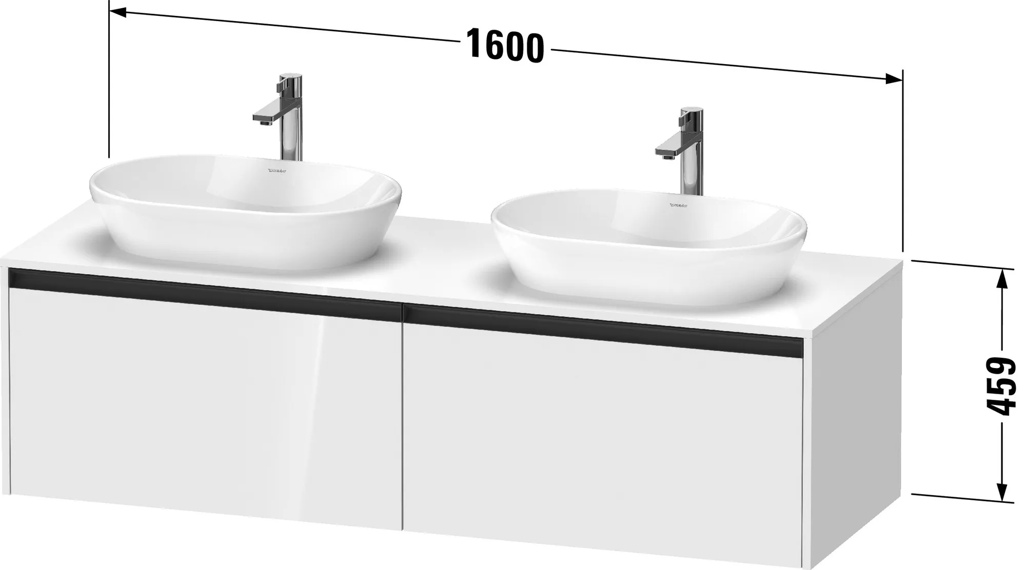 Duravit Waschtischunterschrank wandhängend „Ketho.2“ 160 × 45,9 × 55 cm in Taupe Supermatt Duravit Waschtischunterschrank wandhängend „Ketho.2“ 160 × 45,9 × 55 cm in Taupe Supermatt