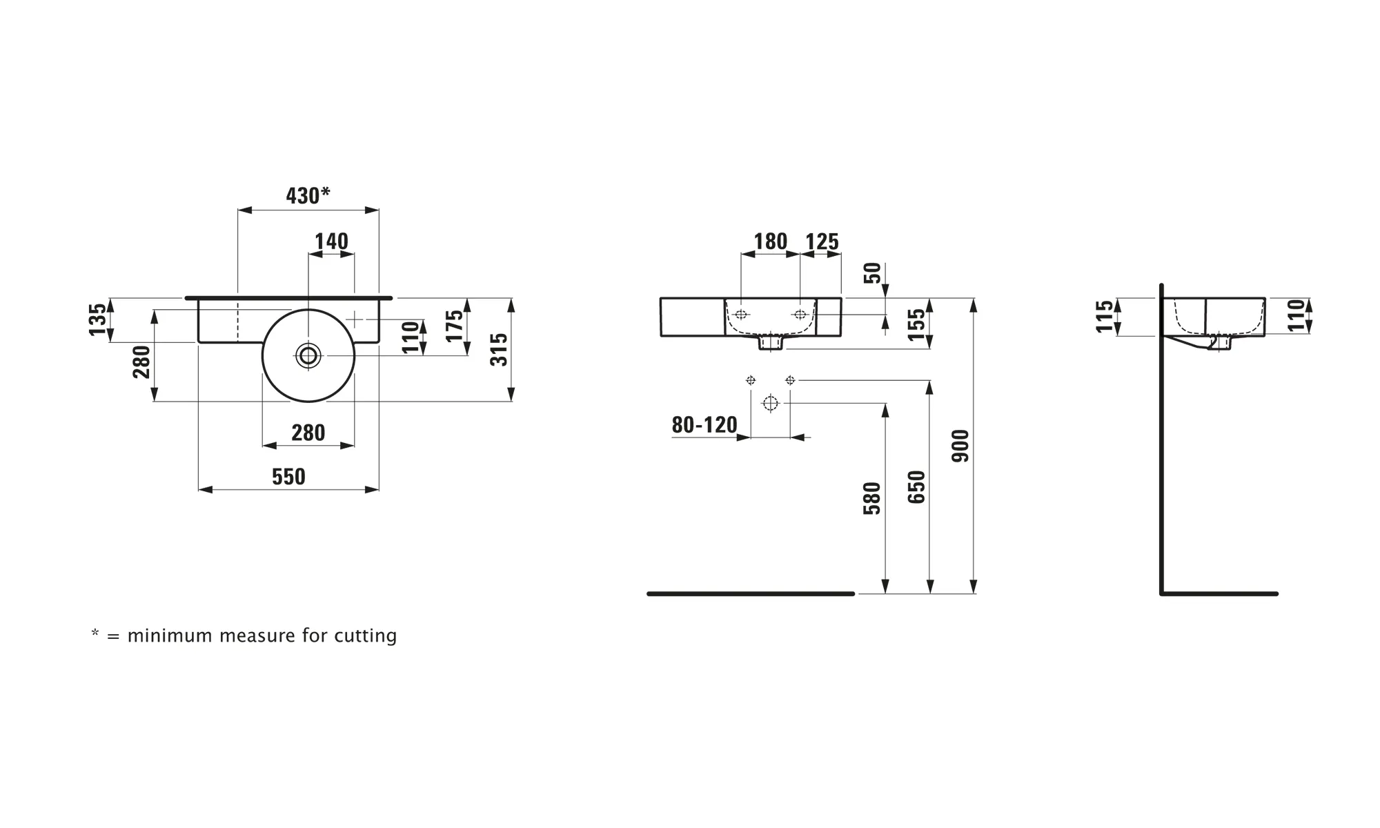 Waschbecken „VAL“ in Weiß Waschbecken „VAL“ in Weiß