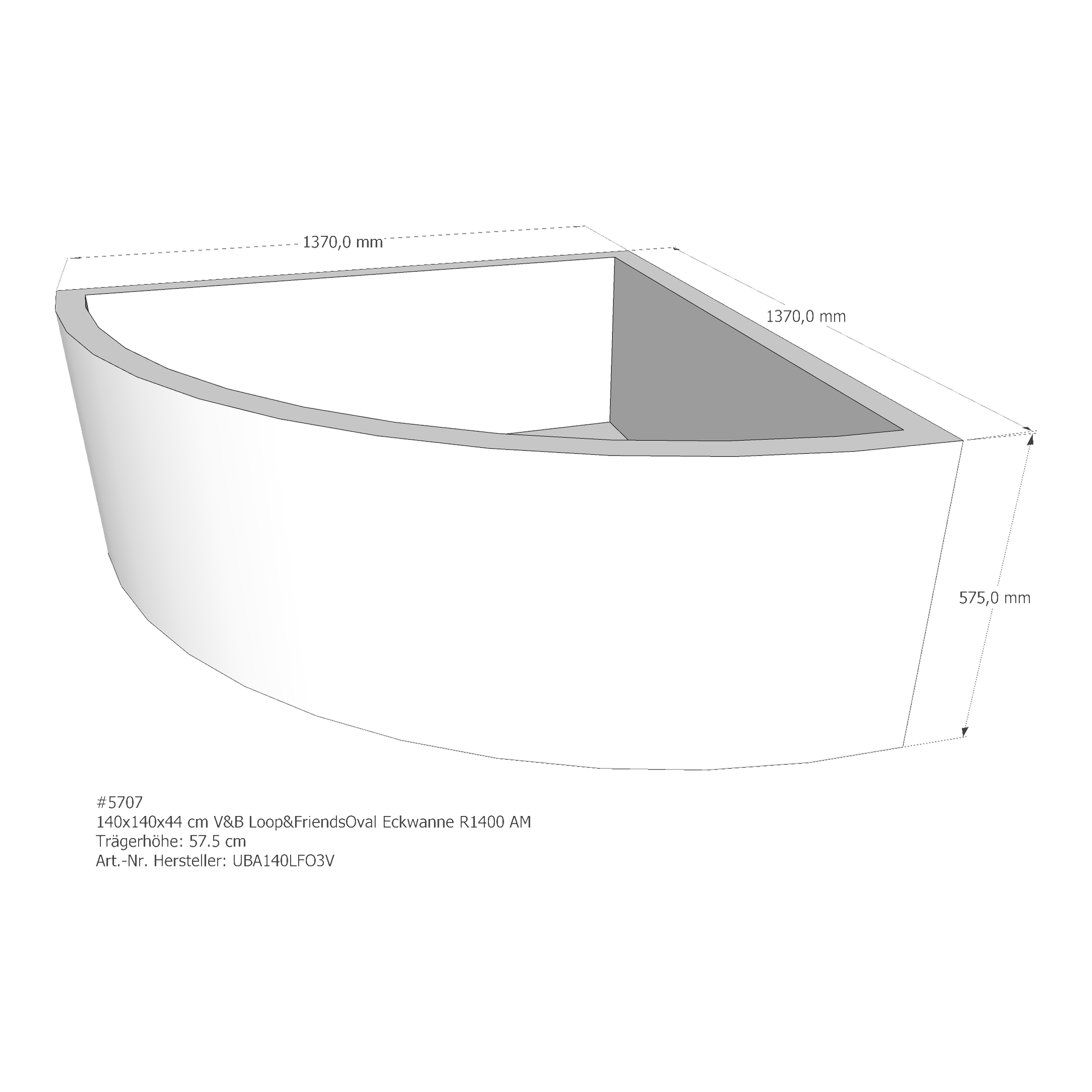 Badewannenträger für Villeroy & Boch Loop & Friends 140 × 140 × 44 cm Badewannenträger für Villeroy & Boch Loop & Friends 140 × 140 × 44 cm