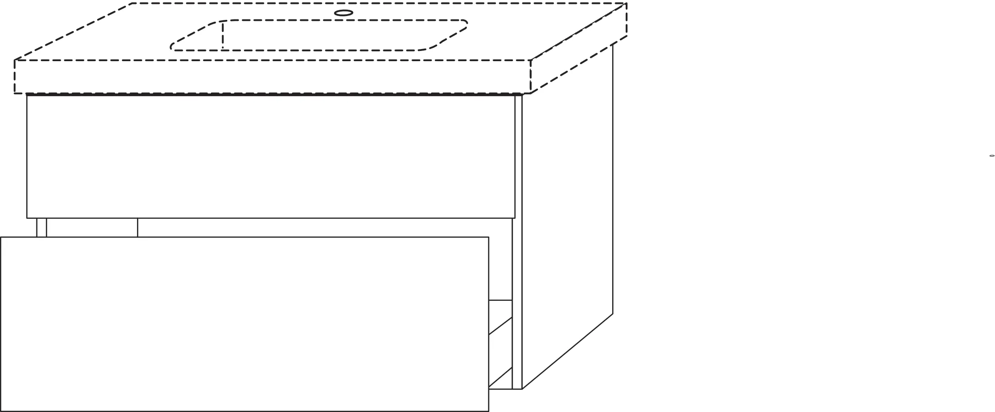 Waschtischunterbau mit Auszügen 3way (BP615) 593x950x447 Graphit-Matt