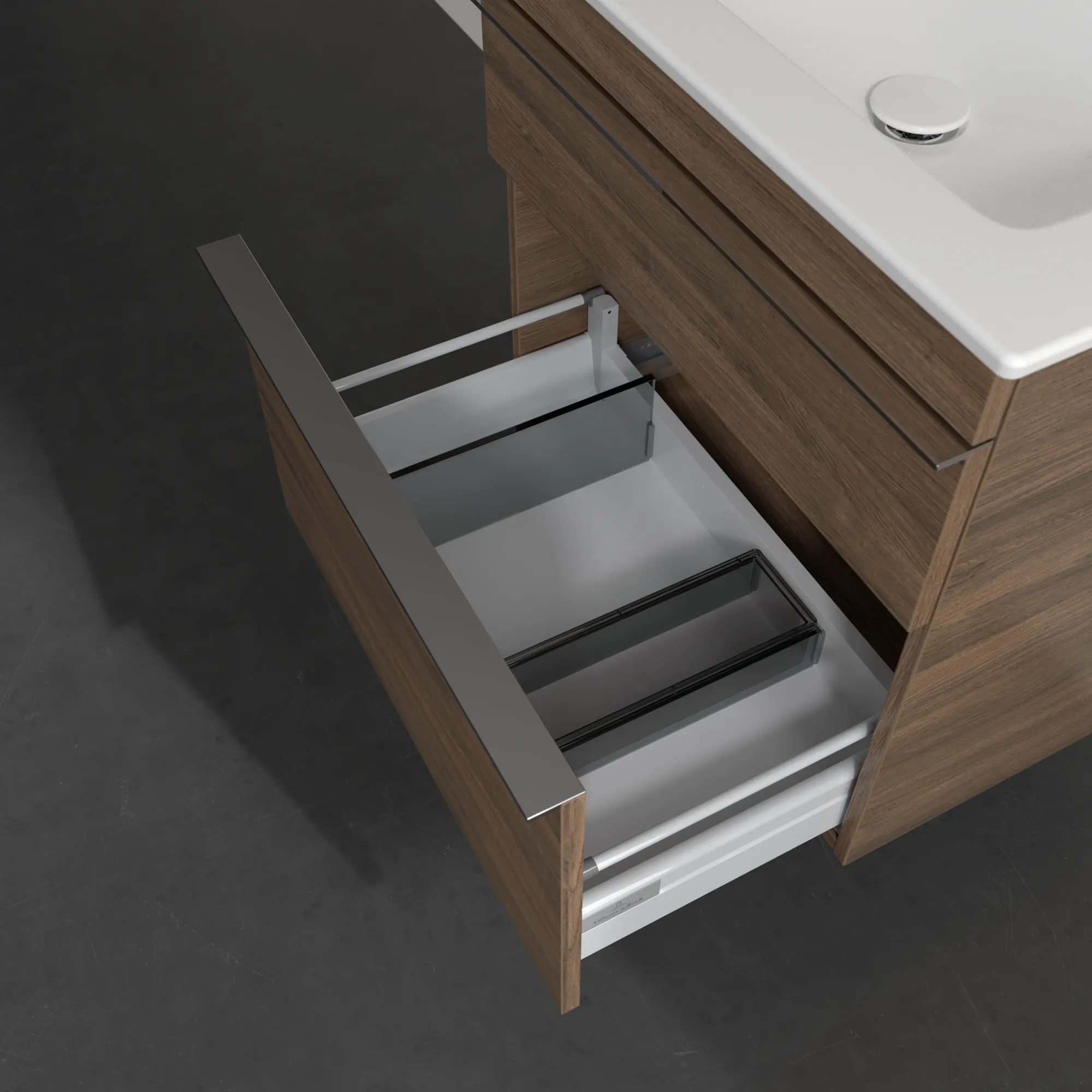 Villeroy & Boch Waschbeckenunterschrank Venticello, Arizona Oak, 603 x 590 x 502 mm, Eckig, SoftClosing, 1 Waschbecken, 2 Auszüge Villeroy & Boch Waschbeckenunterschrank Venticello, Arizona Oak, 603 x 590 x 502 mm, Eckig, SoftClosing, 1 Waschbecken, 2 Auszüge