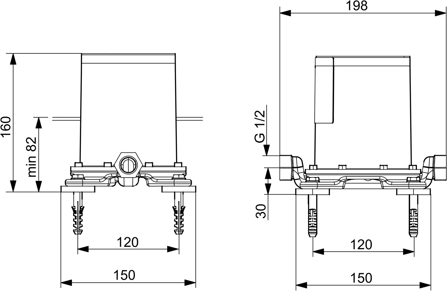 HansaVARIO UP-Rohbauset Bade- und Brausearmatur HansaVARIO 5328 DN15 HansaVARIO UP-Rohbauset Bade- und Brausearmatur HansaVARIO 5328 DN15