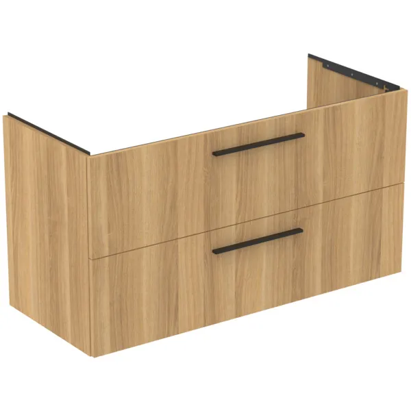 Möbelwaschtischunterschrank i.life B 2 Auszüge Siphonausschnitt auf der rechten Seite 1200x505x630mm Weiß matt