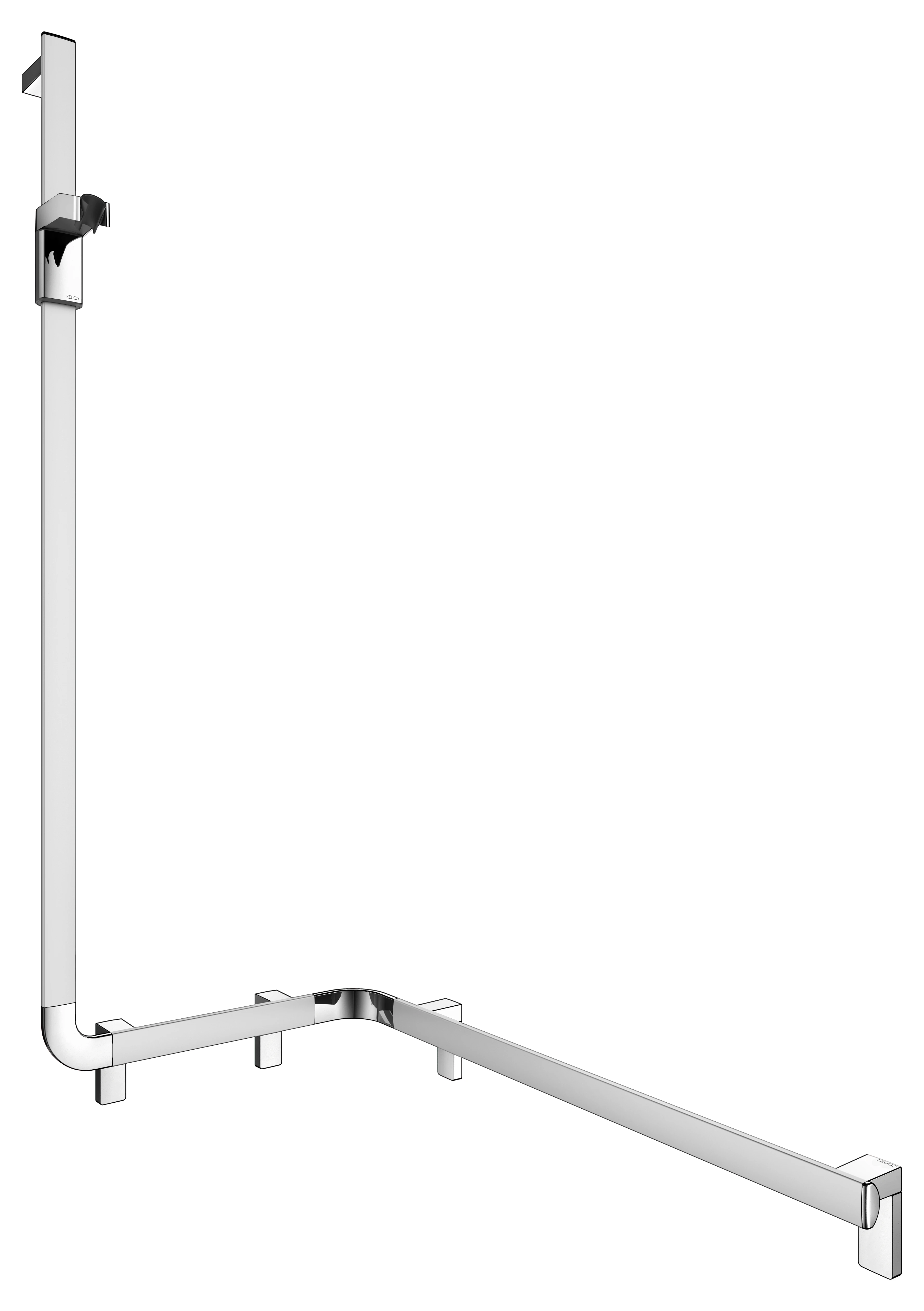 KEUCO Duschhandlauf mit Brausestange „Axess“ 800 × 600 × 1300 mm Ausführung links, in Silber (eloxiert) KEUCO Duschhandlauf mit Brausestange „Axess“ 800 × 600 × 1300 mm Ausführung links, in Silber (eloxiert)