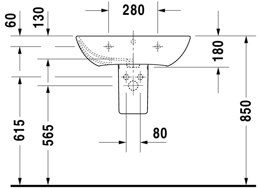 Wandwaschtisch „ME by Starck“, mit Überlauf, Hahnlochposition mittig in Weiß Seidenmatt Wandwaschtisch „ME by Starck“, mit Überlauf, Hahnlochposition mittig in Weiß Seidenmatt