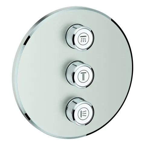 3-fach Unterputzventil Grohtherm SmartControl 29122, Fertigmontageset für Rapido SmartBox, Wandrosette rund, chrom 3-fach Unterputzventil Grohtherm SmartControl 29122, Fertigmontageset für Rapido SmartBox, Wandrosette rund, chrom