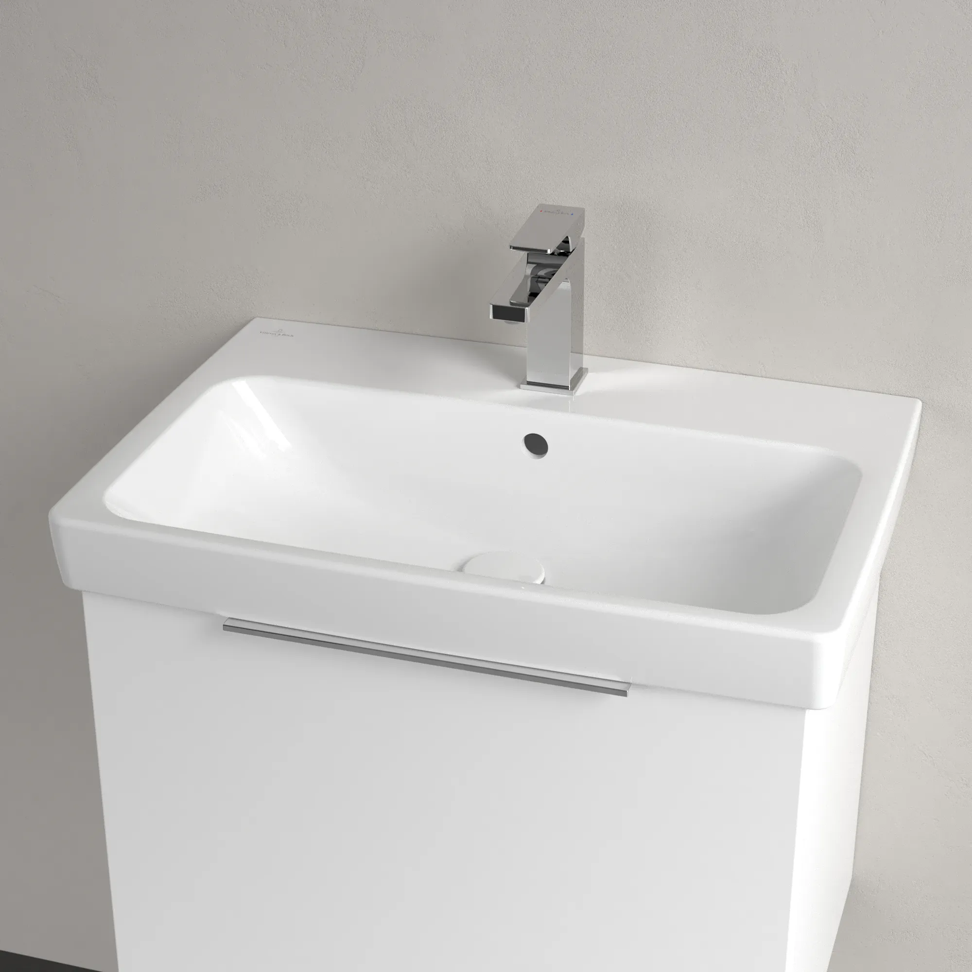 Villeroy & Boch Waschbecken „Architectura“ 650 × 445 × 165 mm, ohne Hahnlochbohrung, Hahnlochposition mittig in Weiß Alpin Villeroy & Boch Waschbecken „Architectura“ 650 × 445 × 165 mm, ohne Hahnlochbohrung, Hahnlochposition mittig in Weiß Alpin