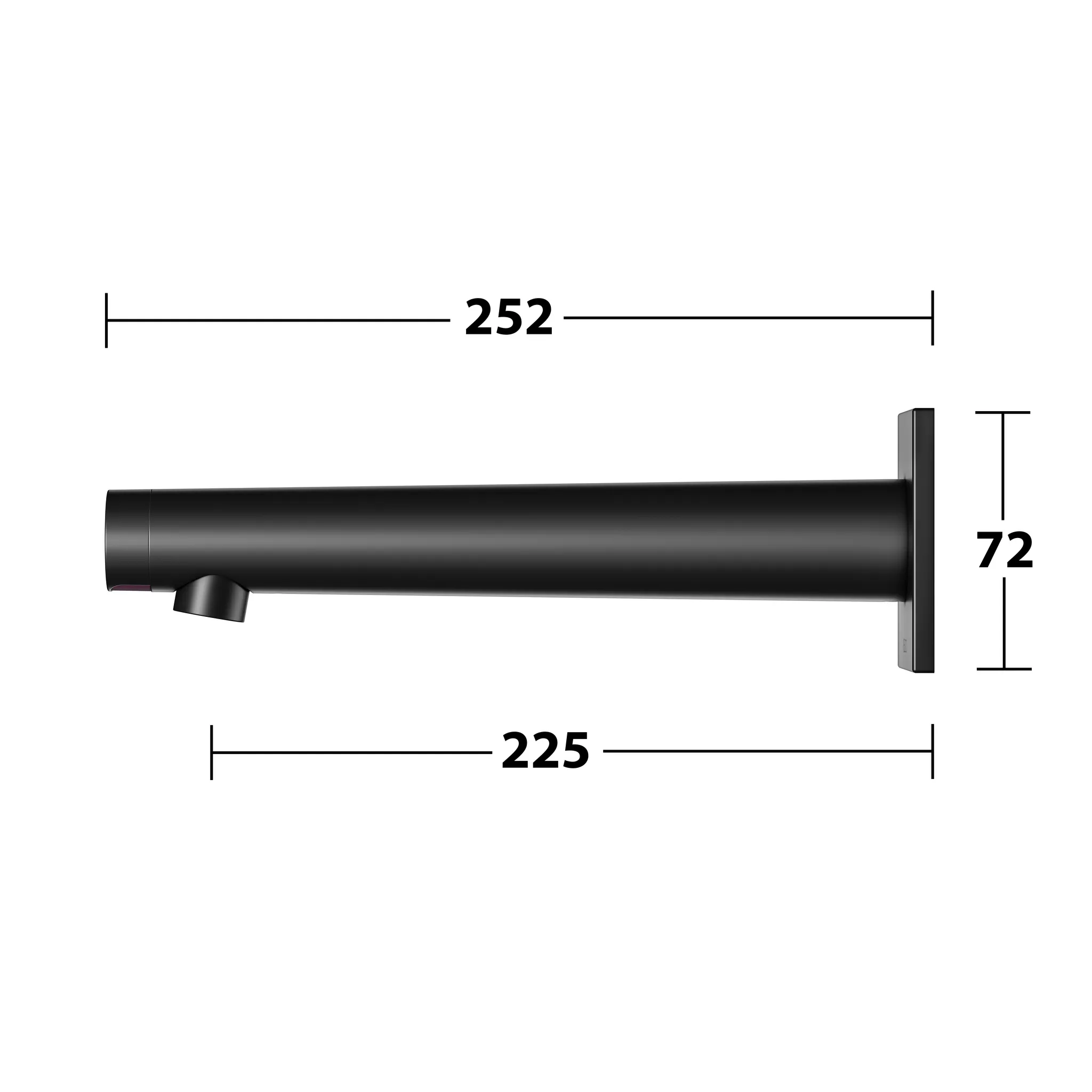 IXMO 59517371102 Elektronik-Waschtischmischer für Wandmontage UP, eckig Ausladung 225 mm schwarz