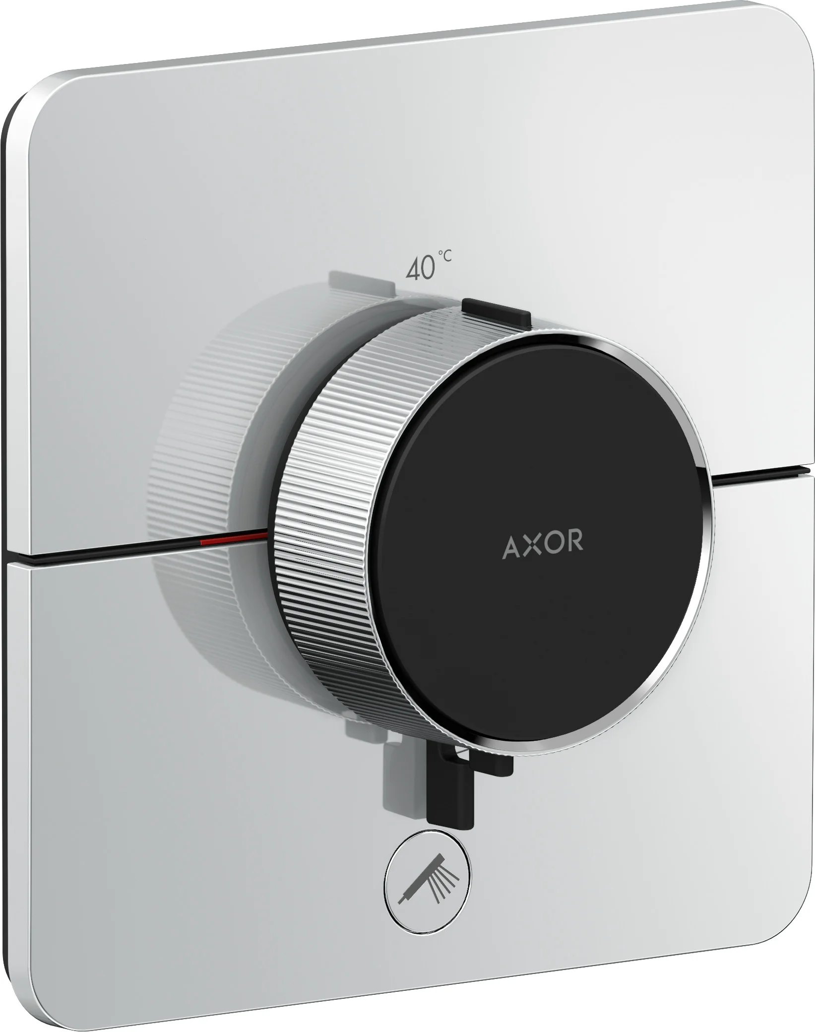 Hansgrohe AXOR ShowerSelect ID Thermostat HighFlow Unterputz softsquare Chrom, 1 Verbraucher + zusätzlicher Abgang, flache Rosette, einstellbare Temperaturbegrenzung