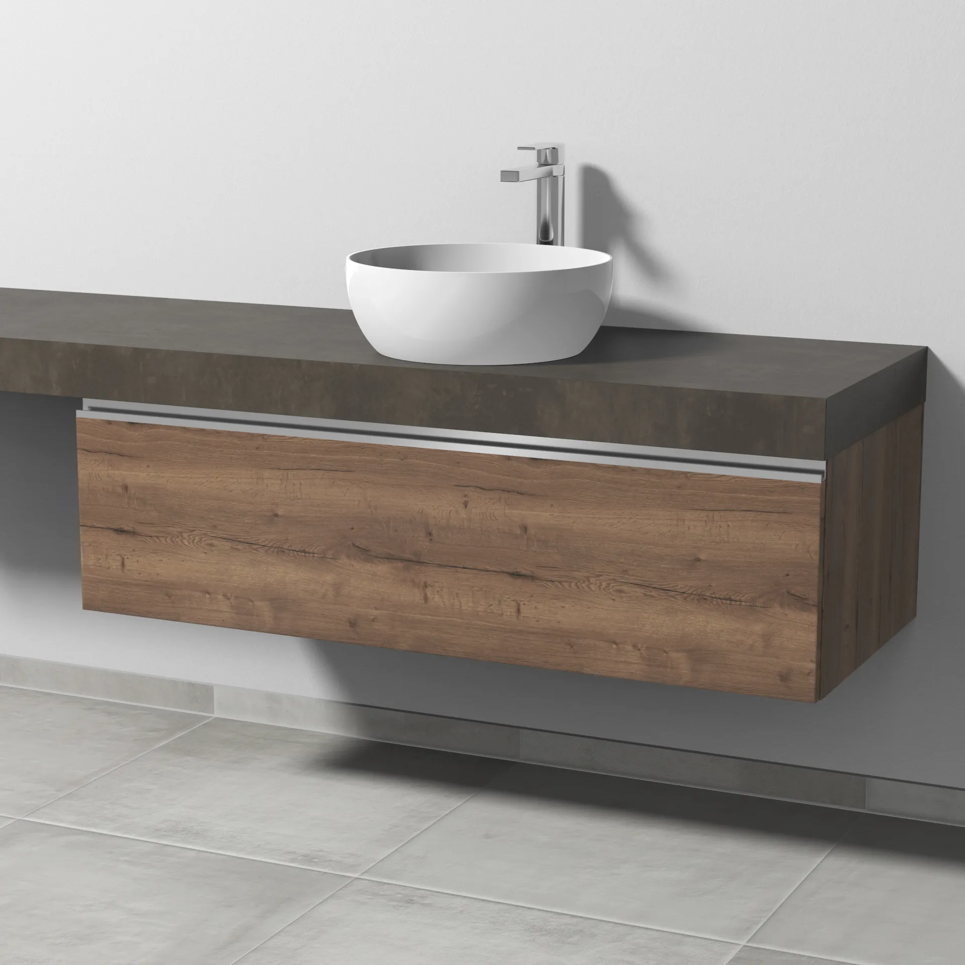 Sanipa Waschtischunterschrank „2morrow“ 1200 × 340 × 520 mm in Eiche Tabak