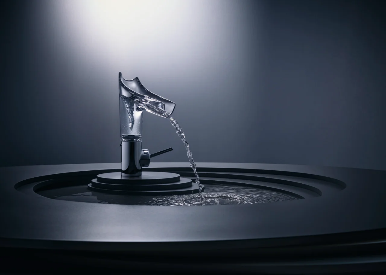 Hansgrohe AXOR Starck V Einhebel-Waschtischmischer chrom, Ausladung 125 mm, ComfortZone 140, Glasauslauf, Keramikmischsystem