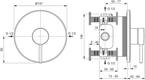Ideal Standard Brausearmatur Ceraline Nuovo Chrom Unterputz