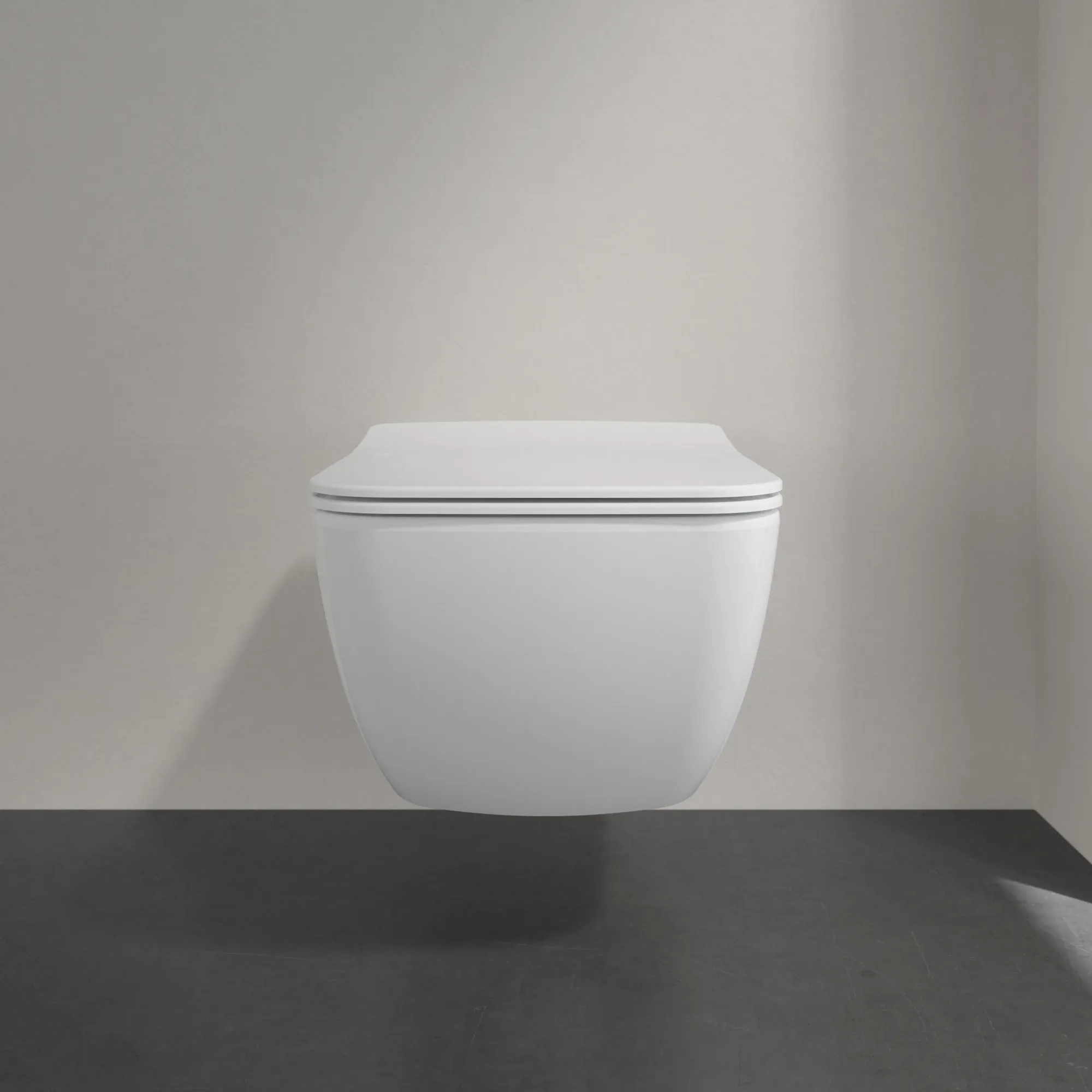 Wand-Tiefspül-WC Combi-Pack DirectFlush „Collaro“ 37,5 × 34 × 56 cm ohne Spülrand, Soft Closing, Quick Release