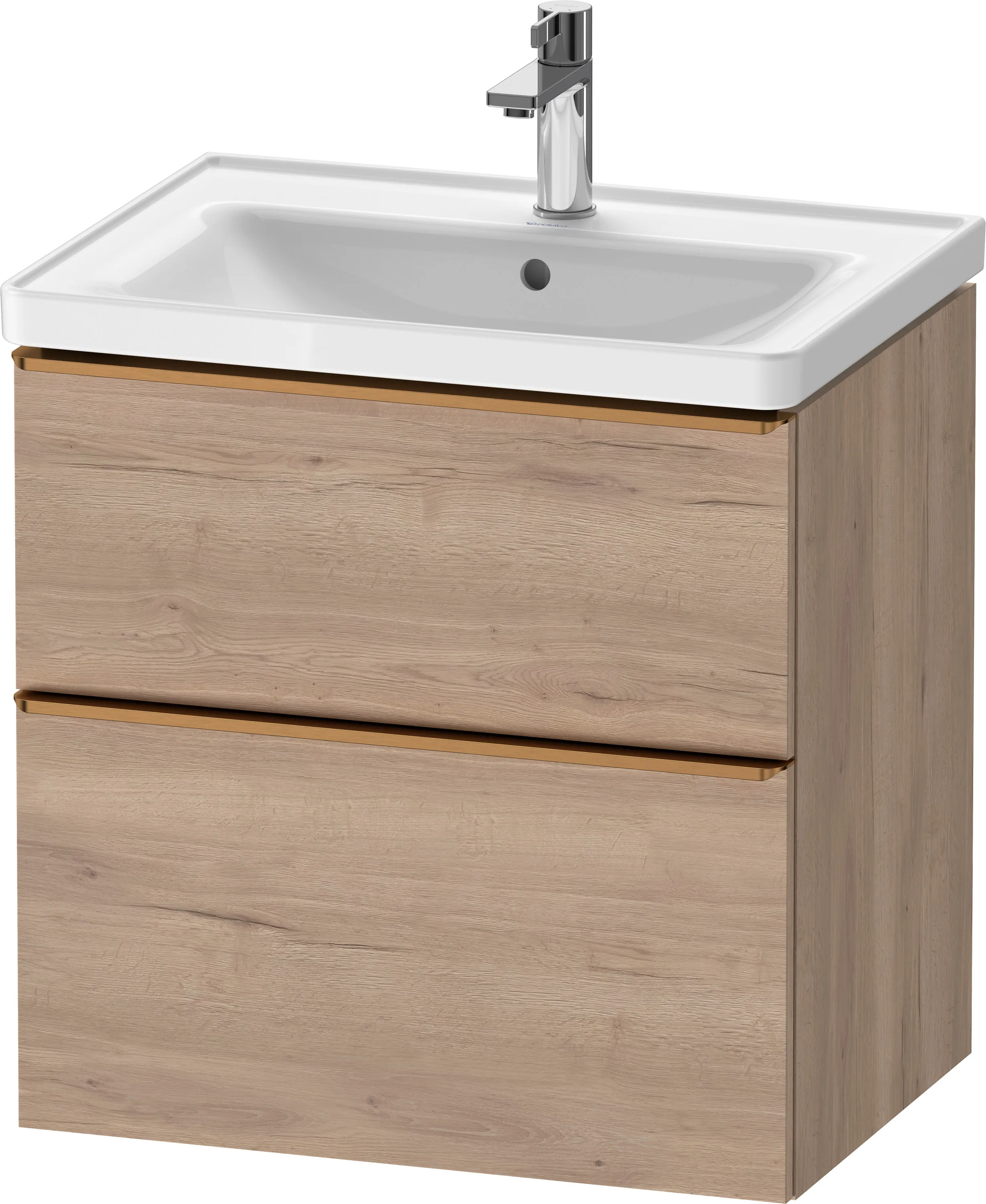 Duravit Waschtischunterschrank wandhängend „D-Neo“ 63,4 × 62,5 × 45,2 cm Eiche Marmoriert