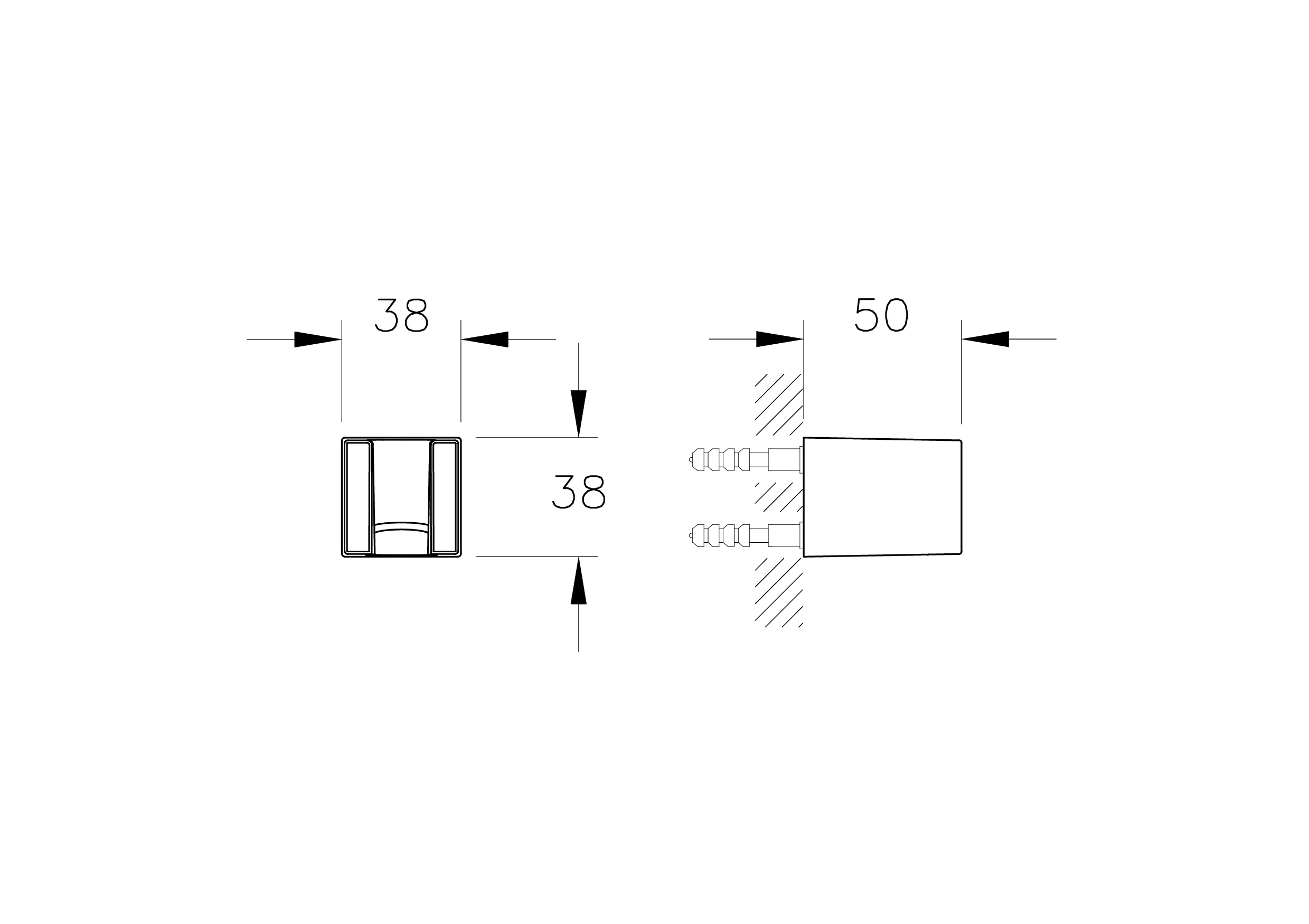 Universal Square Wandhalter für Handbrause Chrom Universal Square Wandhalter für Handbrause Chrom