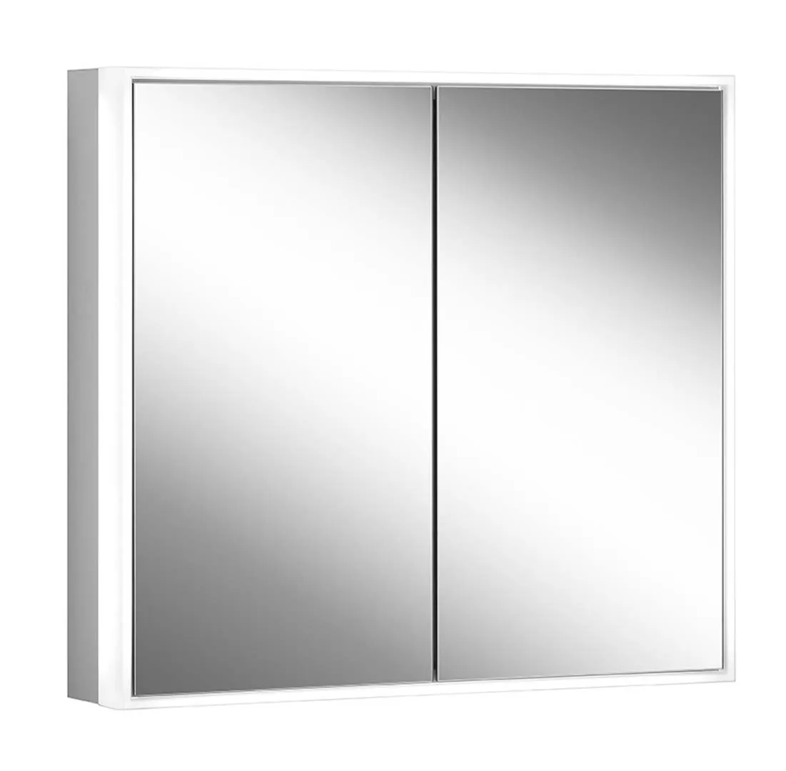 Schneider Spiegelschrank PLU1 80/2/HCL – schwarz matt, 825x731x158 mm, LED-Beleuchtung (2000–6500 K), Human Centric Lighting