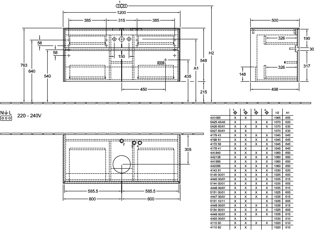 Villeroy & Boch Waschtischunterschrank „Collaro“ 1200 × 548 × 500 mm Glossy White, ohne Beleuchtung, für Becken mittig Villeroy & Boch Waschtischunterschrank „Collaro“ 1200 × 548 × 500 mm Glossy White, ohne Beleuchtung, für Becken mittig