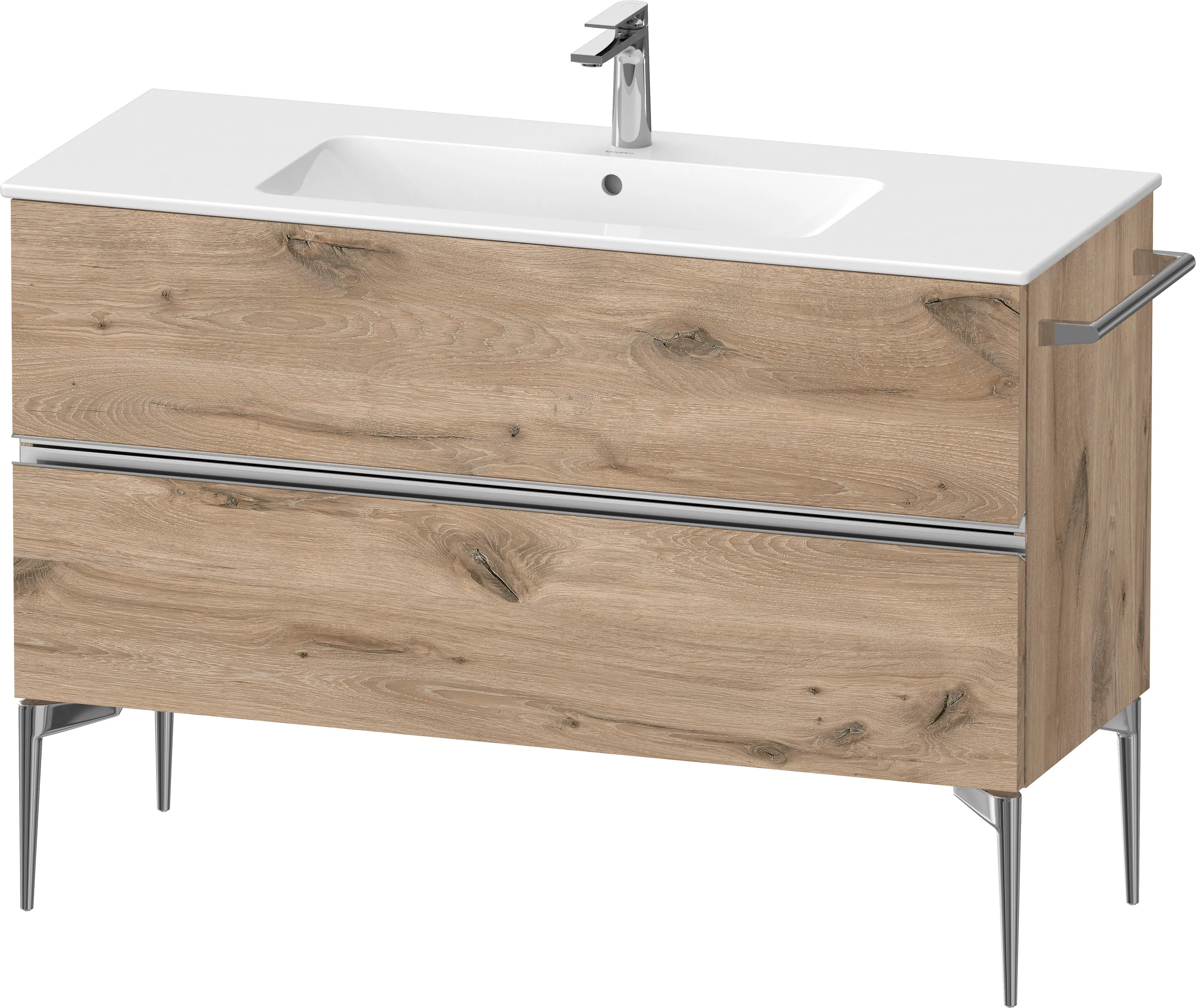 Duravit Waschtischunterschrank „Sivida“ 121 × 59,1 × 47,7 cm Eiche Marmoriert