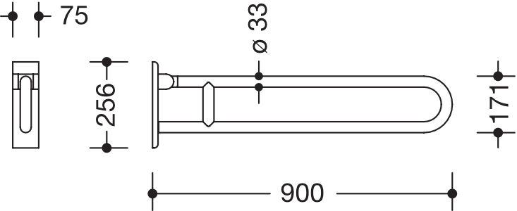 HEWI Stützklappgriff „Serie 805 Classic“