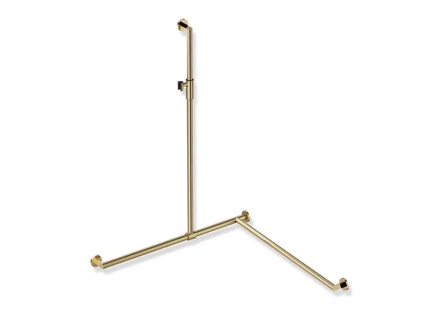 Duschhandlauf mit verschiebbarer Brausehalterstange, Edelstahl, PVD, mit magnetischem Brausehalter, senkrechte Länge 1250 mm, waagerechte Längen 965 mm, D: 32 mm, Ausführung rechts, in Farbe CK (Messing glänzend) Duschhandlauf mit verschiebbarer Brausehalterstange, Edelstahl, PVD, mit magnetischem Brausehalter, senkrechte Länge 1250 mm, waagerechte Längen 965 mm, D: 32 mm, Ausführung rechts, in Farbe CK (Messing glänzend)