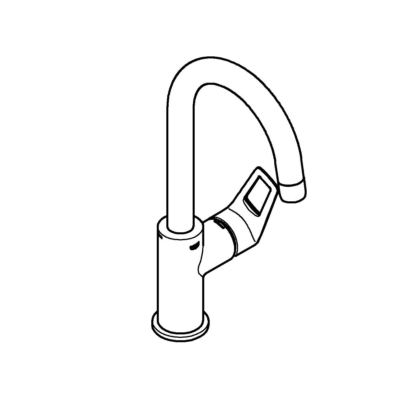 Einhand-Waschtischbatterie BauLoop 23891_1, L-Size, Einlochmontage, mit Temperaturbegrenzer, EcoJoy 5,7 l/min Mousseur, glatter Körper, schwenkbarer Rohrauslauf, Push-open Ablaufgarnitur aus Kunststoff 1 1/4″, chrom